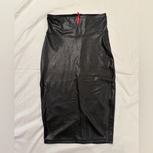 Spanx Faux Leather Midi Skirt